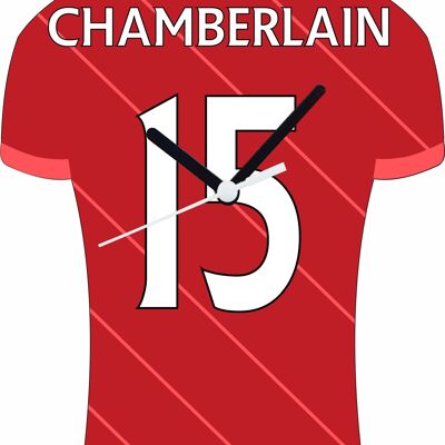 Quartz Clock In Style of Liverpool Shirts With Players Name & Number, Lots of Players Available - Oxlade-Chamberlain - 300mm x 225mm