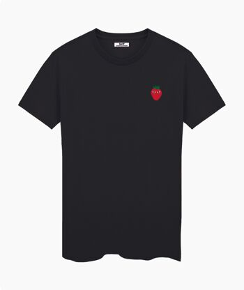 T-SHIRT UNISEXE NOIR LOGO ROUGE 2