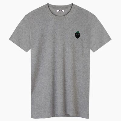 T-SHIRT UNISEXE GRIS LOGO NOIR