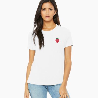 Red logo white unisex t-shirt