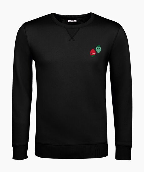 Red and neo mint logos black unisex sweatshirt