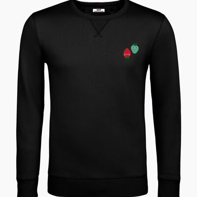 Red and neo mint logos black unisex sweatshirt