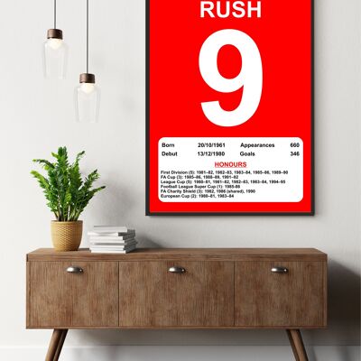 Liverpool Legends Poster Prints, Shows Name, Number and Honours Won, Including Appearances & Goals Several Sizes - Ian Rush - AO - 1189mm x 841mm