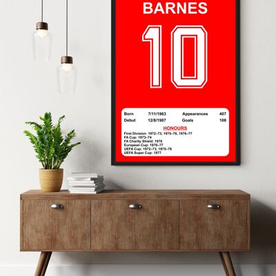 Liverpool Legends Poster Prints, Shows Name, Number and Honours Won, Including Appearances & Goals Several Sizes - John Barnes - AO - 1189mm x 841mm