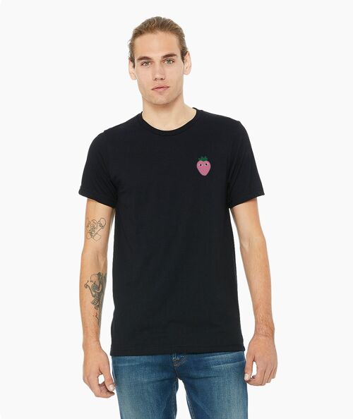 Pink logo black unisex t-shirt