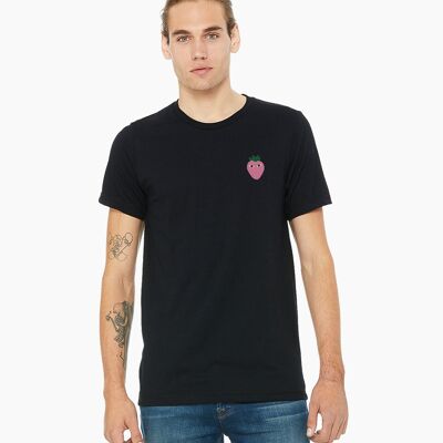 T-SHIRT UNISEX NERA LOGO ROSA