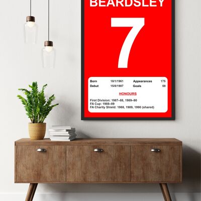 Liverpool Legends Poster Prints, Shows Name, Number and Honours Won, Including Appearances & Goals Several Sizes - Peter Beardsley - AO - 1189mm x 841mm