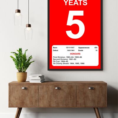 Liverpool Legends Poster Prints, Shows Name, Number and Honours Won, Including Appearances & Goals Several Sizes - Ron Yeats - A1 - 841mm x 594mm