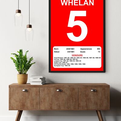 Liverpool Legends Poster Prints, Shows Name, Number and Honours Won, Including Appearances & Goals Several Sizes - Ronnie Whelan - AO - 1189mm x 841mm