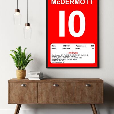 Liverpool Legends Poster Prints, Shows Name, Number and Honours Won, Including Appearances & Goals Several Sizes - Terry Mc Dermott - AO - 1189mm x 841mm