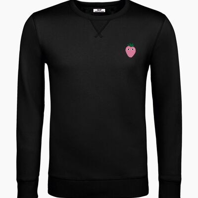 SWEAT-SHIRT UNISEXE NOIR LOGO ROSE