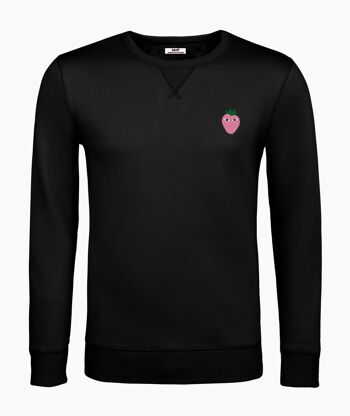 SWEAT-SHIRT UNISEXE NOIR LOGO ROSE 1