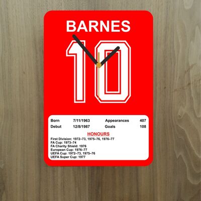 Quartz Clock, Liverpool Legends, Shows Name, Number and Honours Won, Stand or Wall Mounted, Battery Included - John Barnes - A5 - 140mm x 210mm