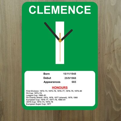 Quartz Clock, Liverpool Legends, Shows Name, Number and Honours Won, Stand or Wall Mounted, Battery Included - Ray Clemence - A5 - 140mm x 210mm