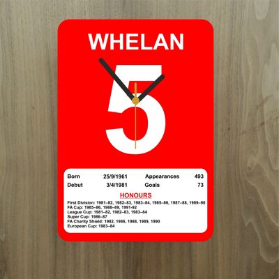 Quartz Clock, Liverpool Legends, Shows Name, Number and Honours Won, Stand or Wall Mounted, Battery Included - Ronnie Whelan - A5 - 140mm x 210mm