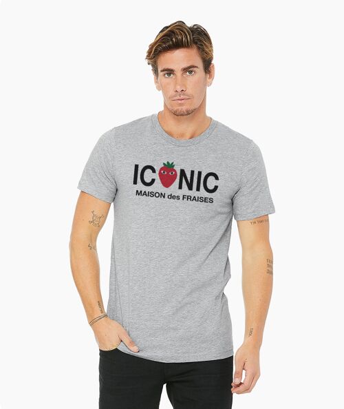 Iconic red logo gray unisex t-shirt