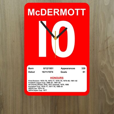 Quartz Clock, Liverpool Legends, Shows Name, Number and Honours Won, Stand or Wall Mounted, Battery Included - Terry Mc Dermott - A5 - 140mm x 210mm