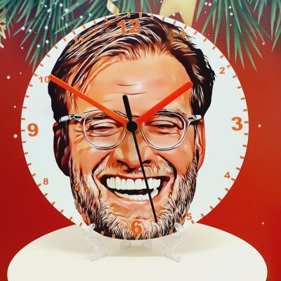 Football Clocks, Cartoon Liverpool Characters On A Quartz Clock, Stand or Wall Mounted, Battery Included - Klopp