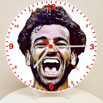 Football Clocks, Cartoon Liverpool Characters On A Quartz Clock, Stand or Wall Mounted, Battery Included - Salah