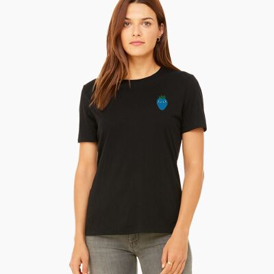 Blue logo black unisex t-shirt