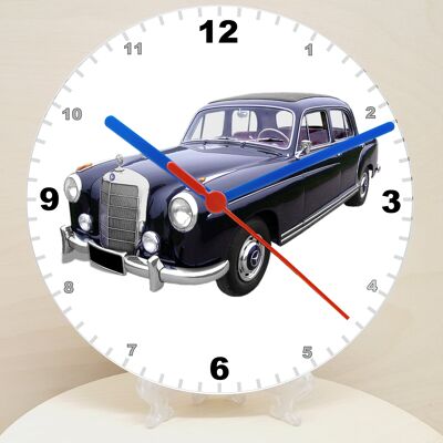 Car Makes Classic Car Related Pictures on a Quartz Clock, Stand or Wall Mounted, 200mm, Battery Included - Mercedes 22A - 300mm High