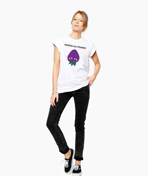 MAISON des FRAISES PURPLE WHITE UNISEX T-SHIRT