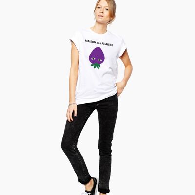 MAISON des FRAISES PURPLE WHITE UNISEX T-SHIRT