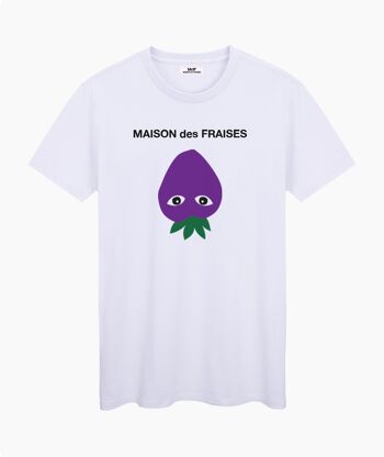 MAISON des FRAISES T-SHIRT UNISEXE BLANC VIOLET 2