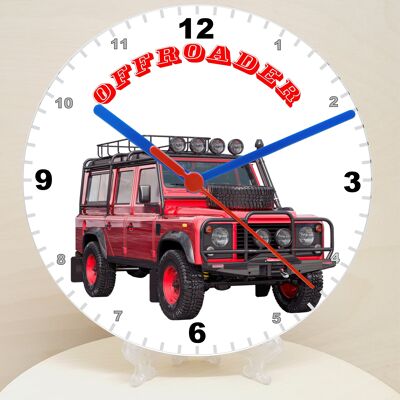 Car Makes Classic Car Related Pictures on a Quartz Clock, Stand or Wall Mounted, 200mm, Battery Included - Offroader - 200mm High