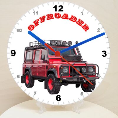 Car Makes Classic Car Related Pictures on a Quartz Clock, Stand or Wall Mounted, 200mm, Battery Included - Offroader - 300mm High