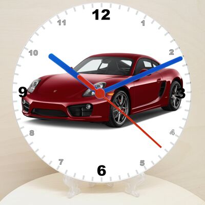Car Makes Classic Car Related Pictures on a Quartz Clock, Stand or Wall Mounted, 200mm, Battery Included - Porsche - 200mm High