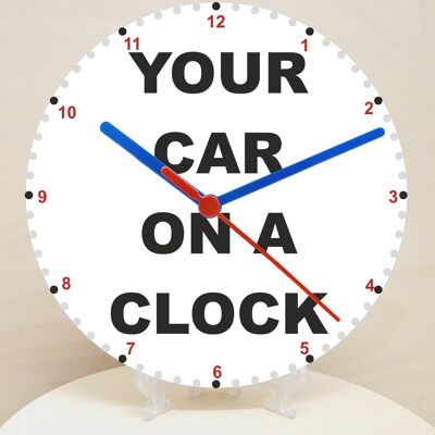 Car Makes Classic Car Related Pictures on a Quartz Clock, Stand or Wall Mounted, 200mm, Battery Included - Your Car On A Clock - 200mm High
