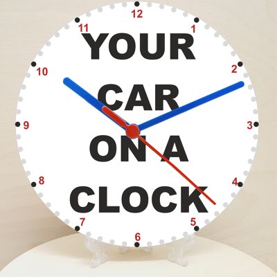 Car Makes Classic Car Related Pictures on a Quartz Clock, Stand or Wall Mounted, 200mm, Battery Included - Your Car On A Clock - 300mm High