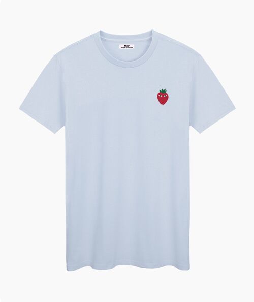 Red logo blue cream unisex t-shirt