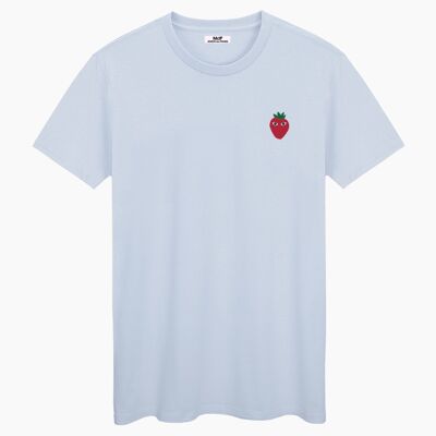 Red logo blue cream unisex t-shirt