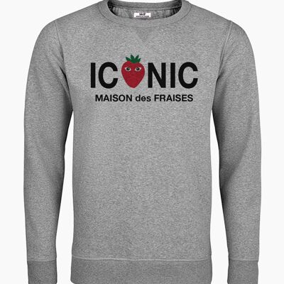 ICONIC RED LOGO GRAU UNISEX SWEATSHIRT