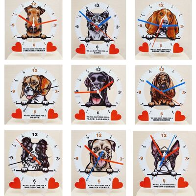 Dog Breed Clocks, Your favourite Peeking Dog On A Quartz Clock, Stand or Wall Mounted, 200mm - Cockapoo