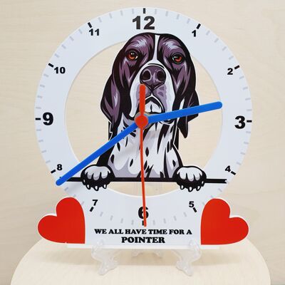 Dog Breed Clocks, Your favourite Peeking Dog On A Quartz Clock, Stand or Wall Mounted, 200mm - Pointer