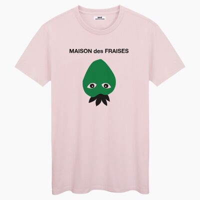 MAISON des FRAISES T-SHIRT UNISEXE VERT ROSE CRÈME