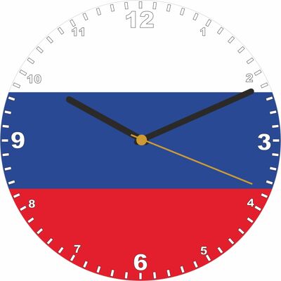 Flag Clock  - Beginning With R - Z, Flag Of Your Chosen Country On A Quartz Clock, Stand or Wall Mounted, 200mm - Russia