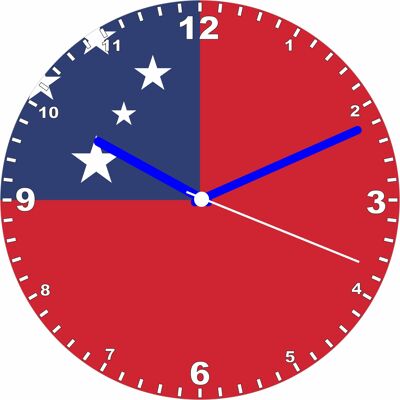 Flag Clock  - Beginning With R - Z, Flag Of Your Chosen Country On A Quartz Clock, Stand or Wall Mounted, 200mm - Samoa