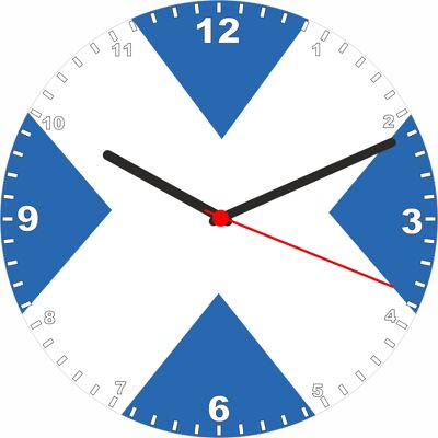 Flag Clock  - Beginning With R - Z, Flag Of Your Chosen Country On A Quartz Clock, Stand or Wall Mounted, 200mm - Scotland