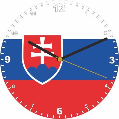 Flag Clock  - Beginning With R - Z, Flag Of Your Chosen Country On A Quartz Clock, Stand or Wall Mounted, 200mm - Slovakia