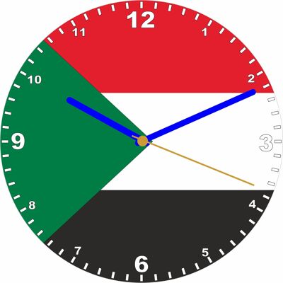 Flag Clock  - Beginning With R - Z, Flag Of Your Chosen Country On A Quartz Clock, Stand or Wall Mounted, 200mm - Sudan