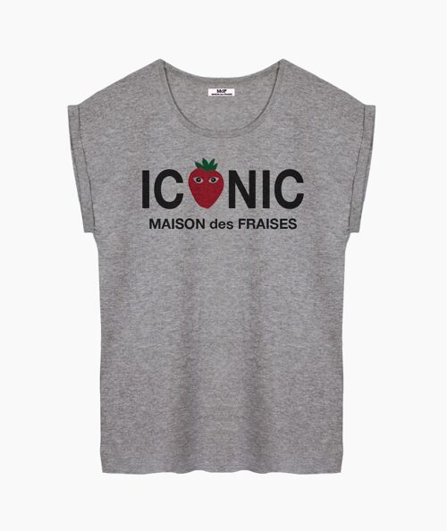 Iconic red logo gray women's t-shirt