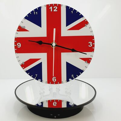 Flag Clock  - Beginning With R - Z, Flag Of Your Chosen Country On A Quartz Clock, Stand or Wall Mounted, 200mm - Union Jack
