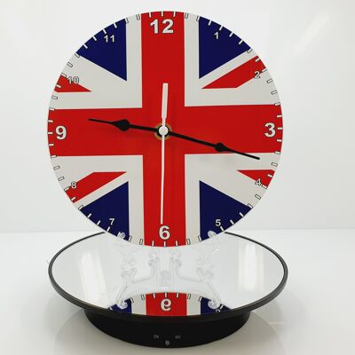 Flag Clock  - Beginning With R - Z, Flag Of Your Chosen Country On A Quartz Clock, Stand or Wall Mounted, 200mm - United Kingdom
