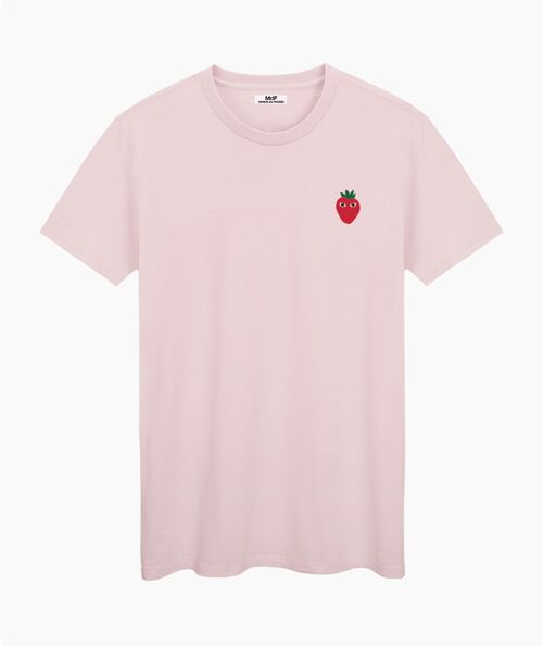 Red logo pink cream unisex t-shirt