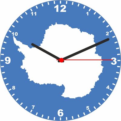 Flag Clock  - Beginning With A - G, Flag Of Your Chosen Country On A Quartz Clock, Stand or Wall Mounted, 200mm - Antarctica
