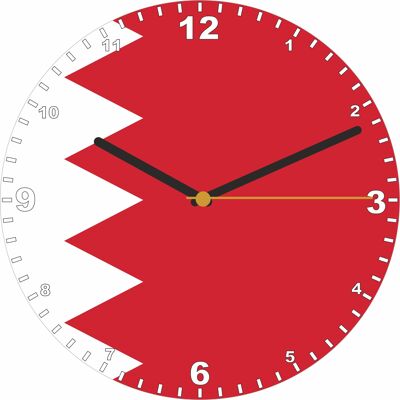 Flag Clock  - Beginning With A - G, Flag Of Your Chosen Country On A Quartz Clock, Stand or Wall Mounted, 200mm - Bahrain